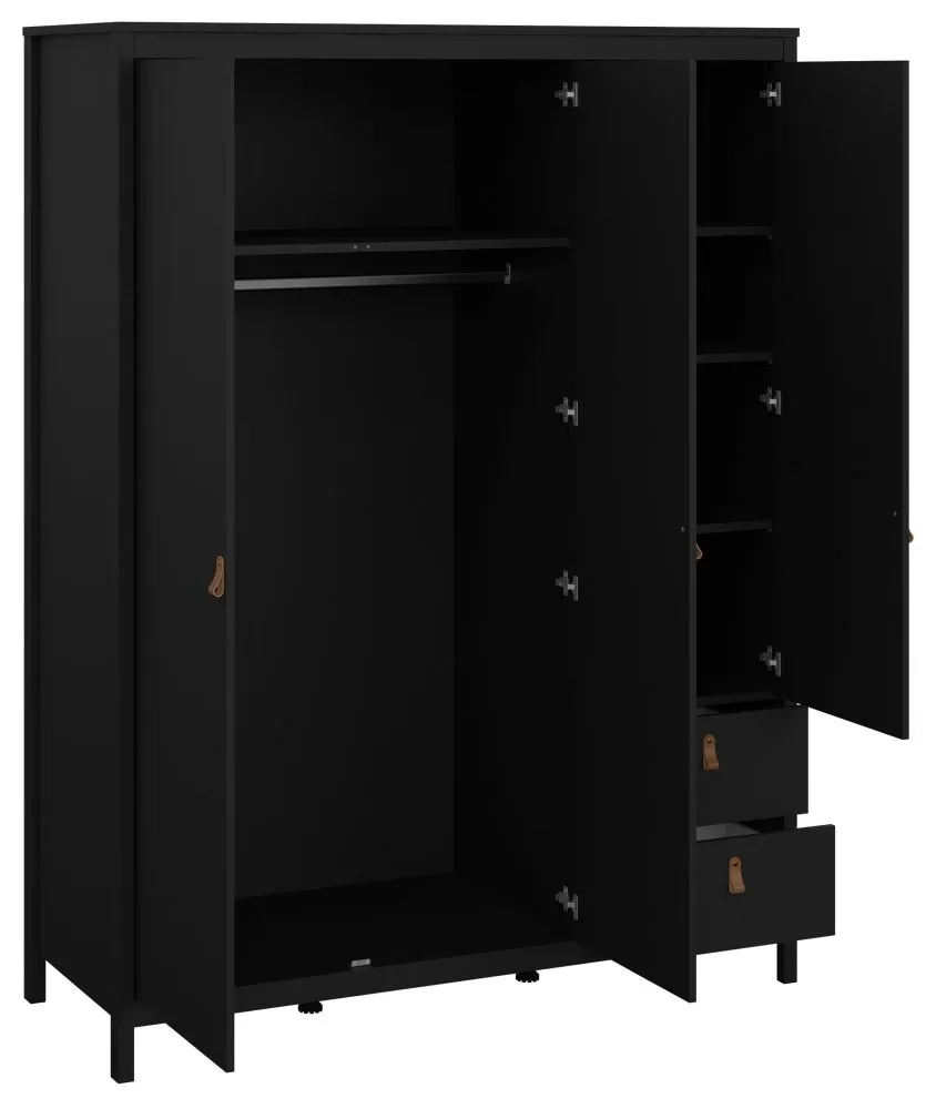 Barcelona 3 Door Combi Wardrobe - Black