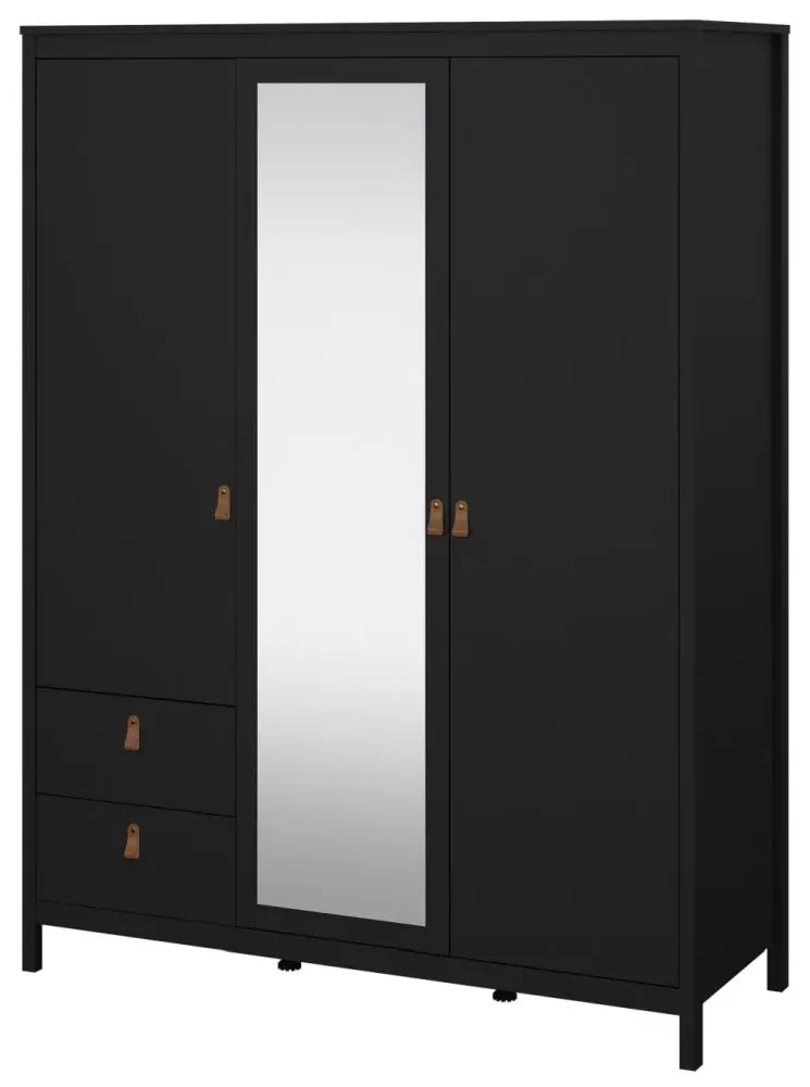 Barcelona 3 Door Combi Wardrobe - Black