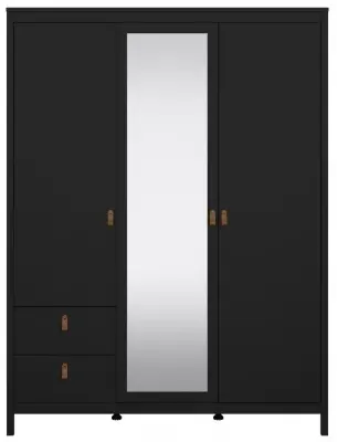 Barcelona 3 Door Combi Wardrobe - Black