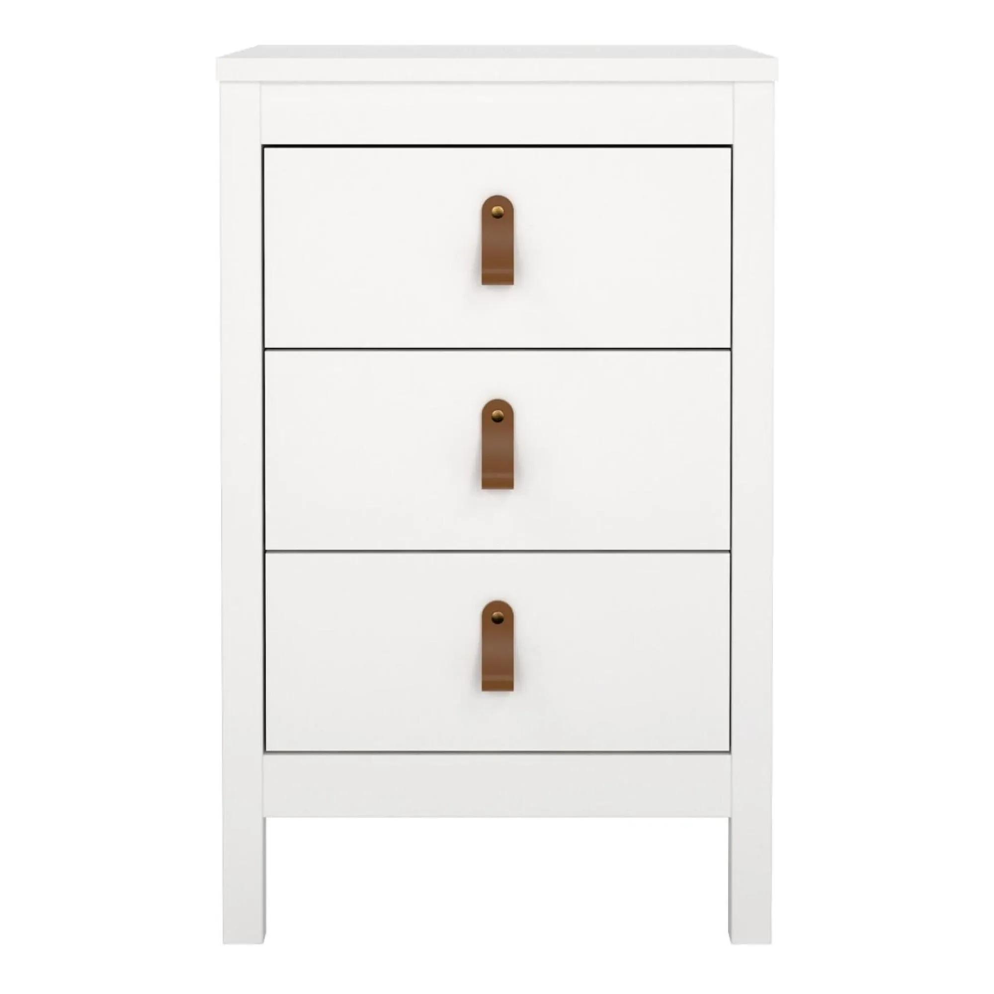 Barcelona 3 Drawer Bedside Table - White