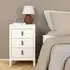 Barcelona 3 Drawer Bedside Table - White