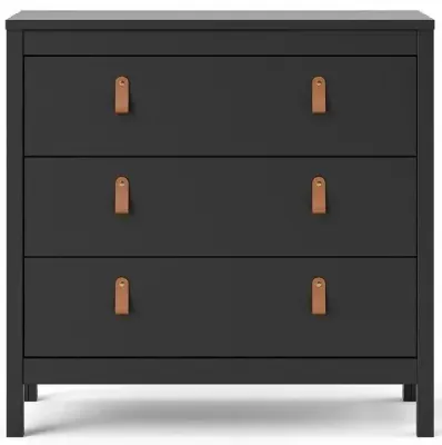 Barcelona 3 Drawer Small Chest - Black