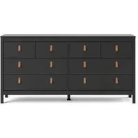 Barcelona 8 Drawer Wide Dresser - Black