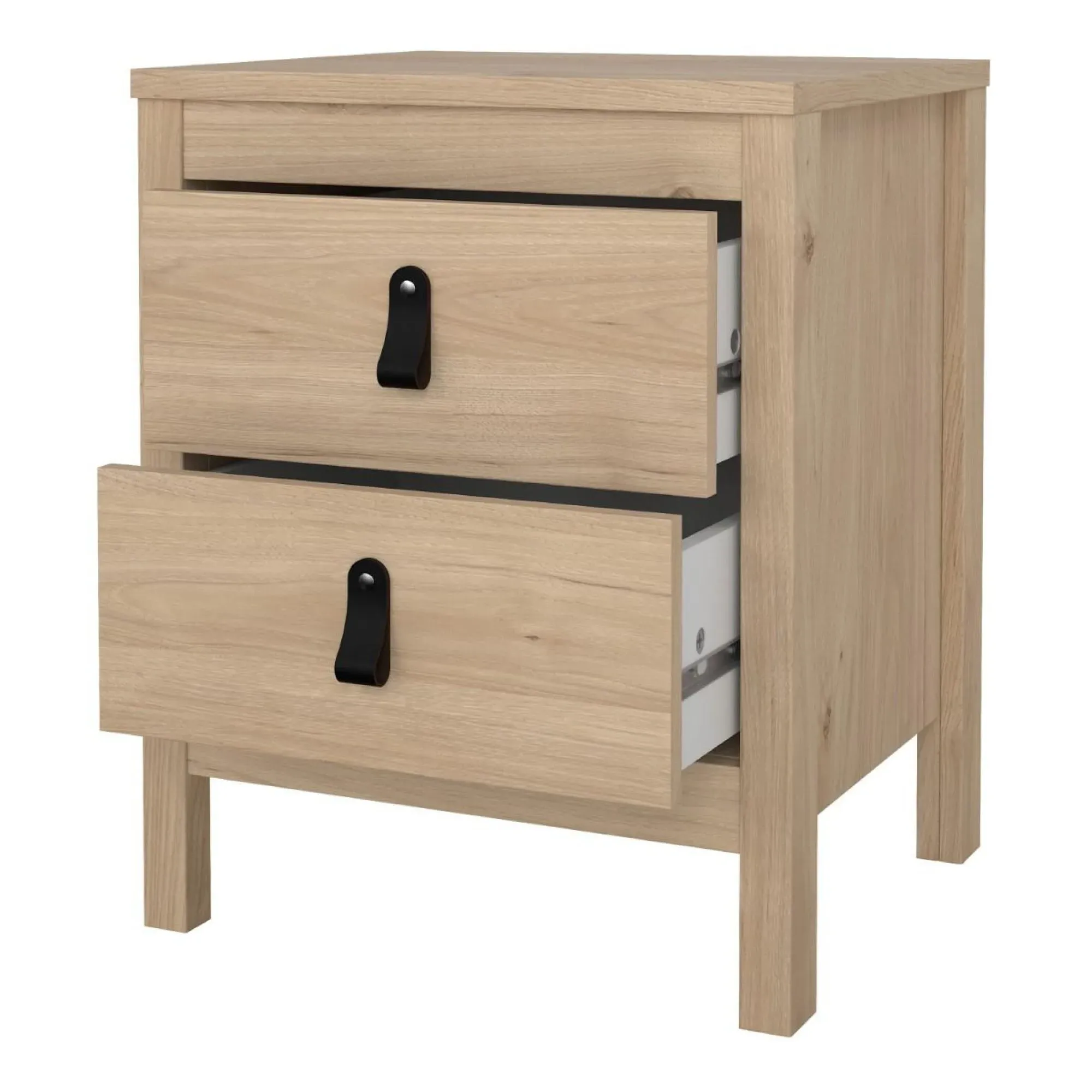 Barcelona Jackson 2 Drawer Bedside Table - Oak
