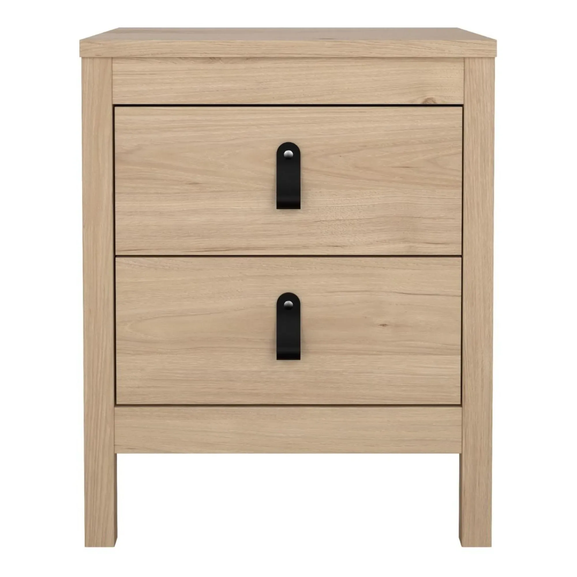 Barcelona Jackson 2 Drawer Bedside Table - Oak