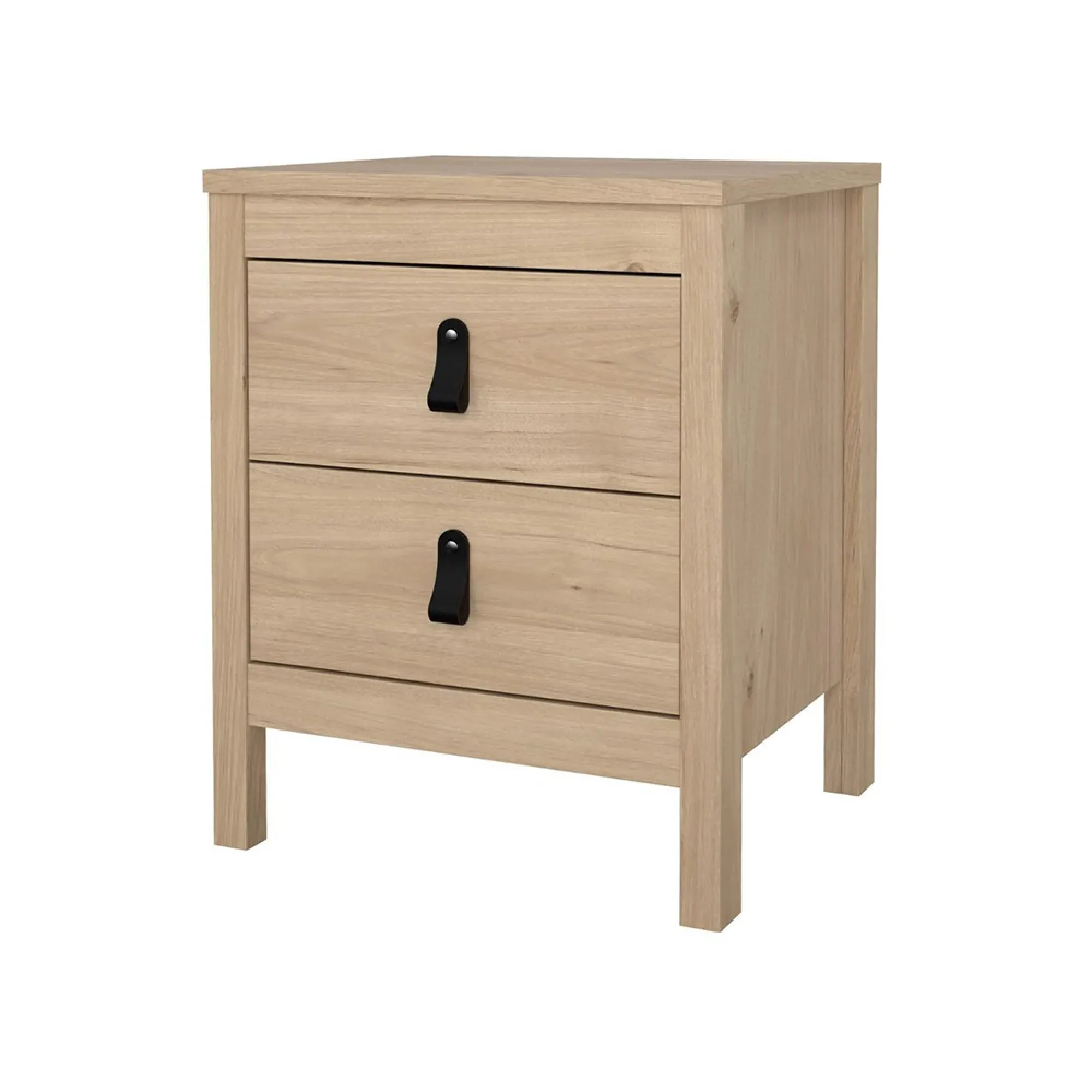 Barcelona Jackson 2 Drawer Bedside Table - Oak