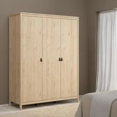 Barcelona Jackson Hickory 3 Door Wardrobe - Oak image