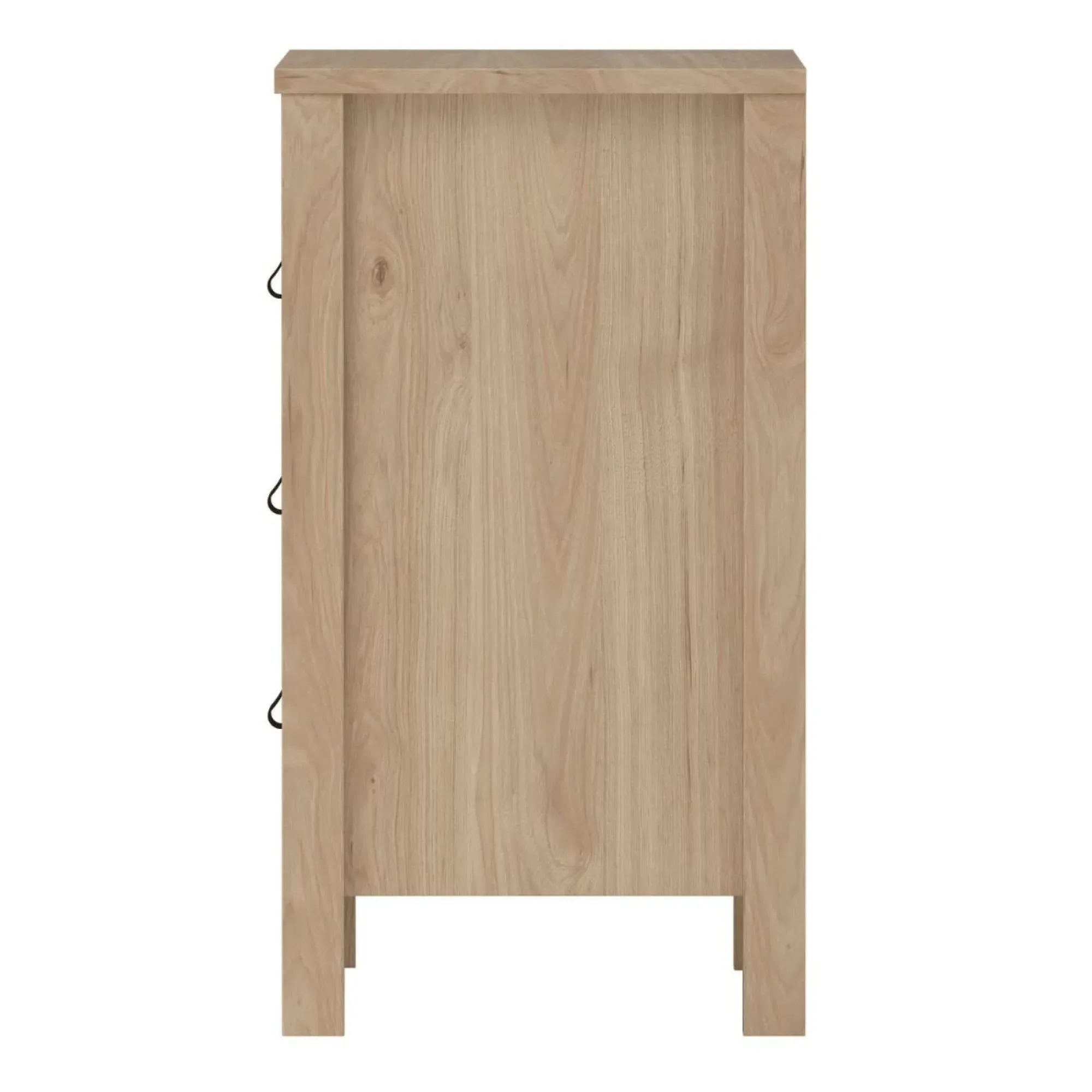 Barcelona Jackson Hickory 3 Drawer Bedside Table - Oak