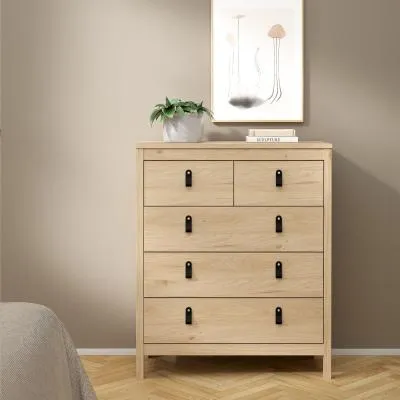 Barcelona Jackson Hickory 3+2 Drawer Chest - Oak