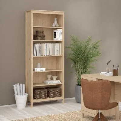 Barcelona Jackson Hickory 5 Shelf Bookcase - Oak