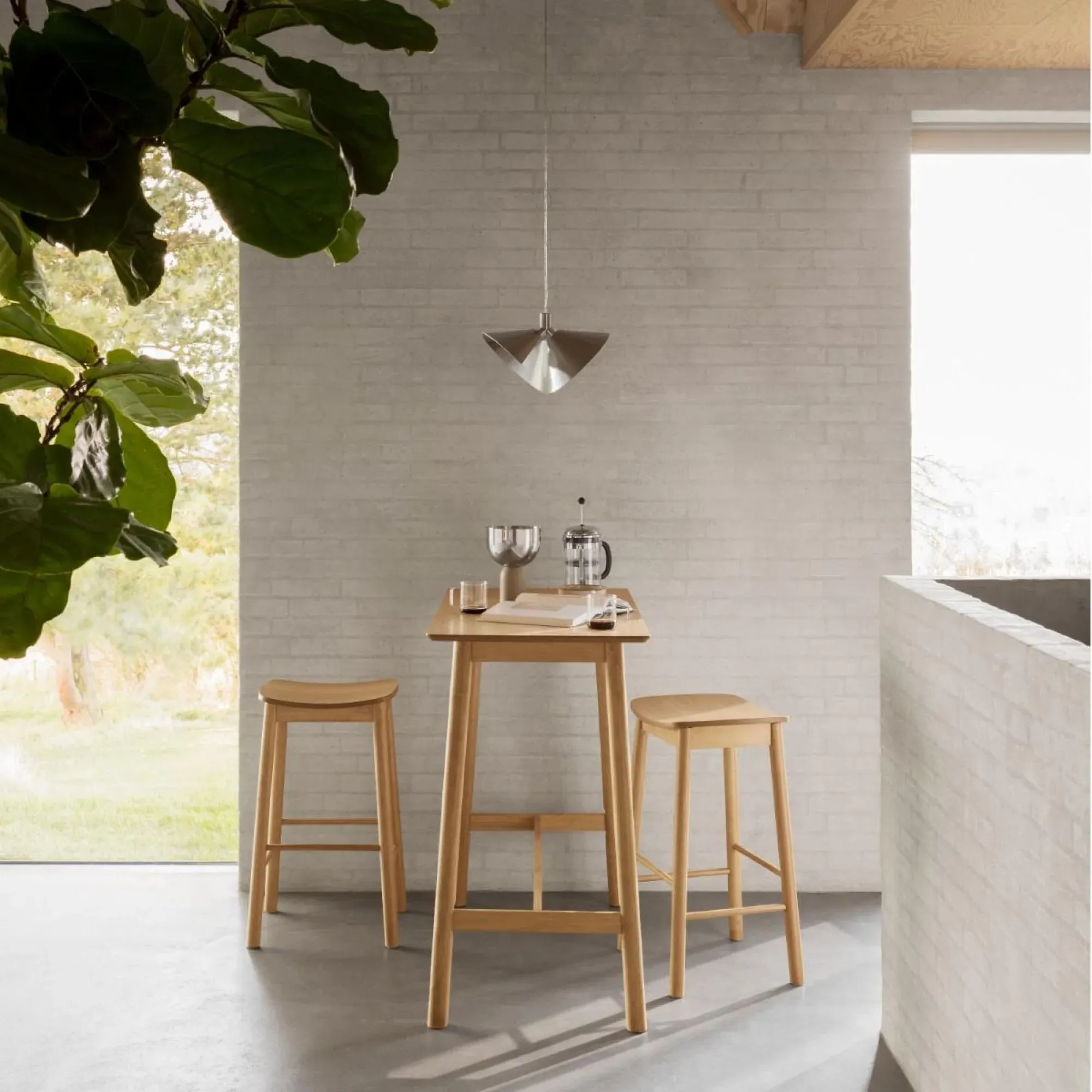 Barlow Backless Bar Stool Set of 2 - Oak