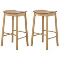 Barlow Backless Bar Stool Set of 2 - Oak