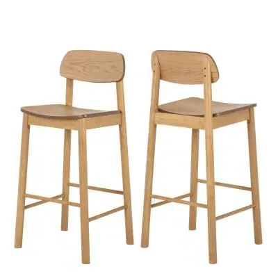 Barlow Bar Stool Set of 2 - Oak