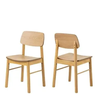 Barlow Dining Chair Set of 2 - Oak Effect image