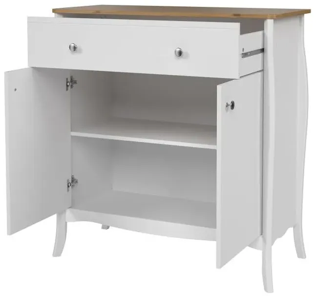 Baroque 2 Door Small Sideboard - White