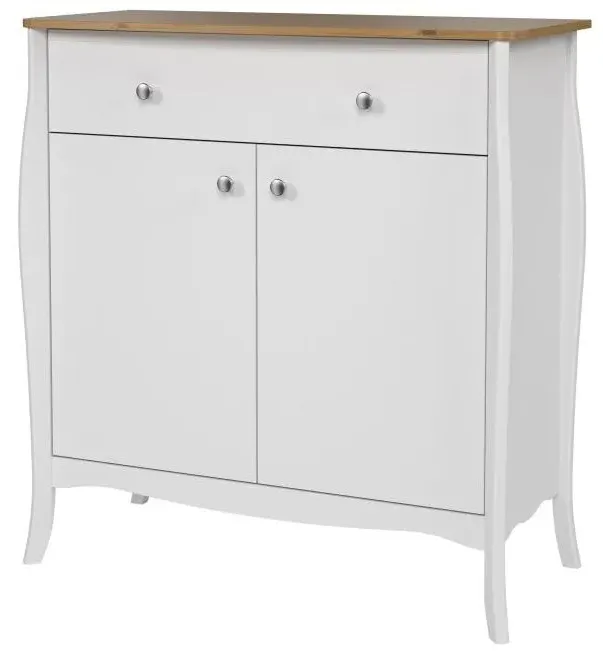 Baroque 2 Door Small Sideboard - White
