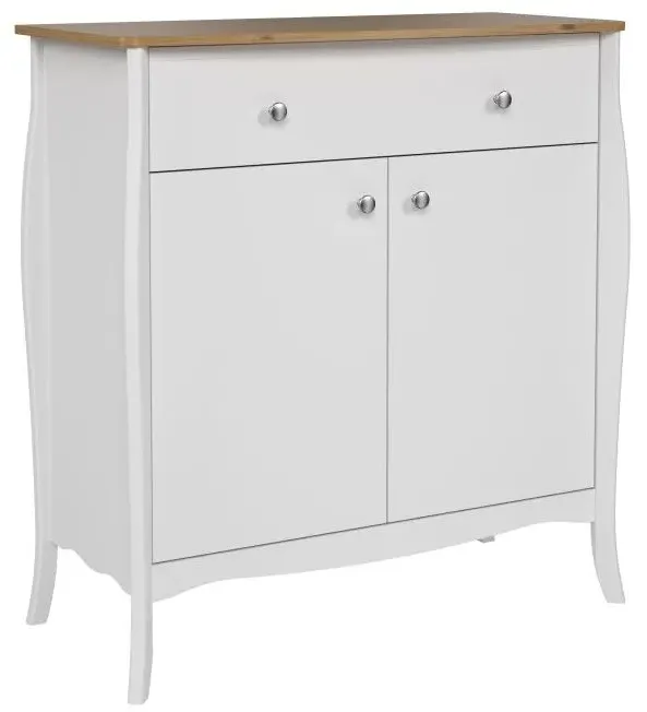 Baroque 2 Door Small Sideboard - White