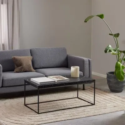 Barossa Coffee Table - Black, Marble Effect image