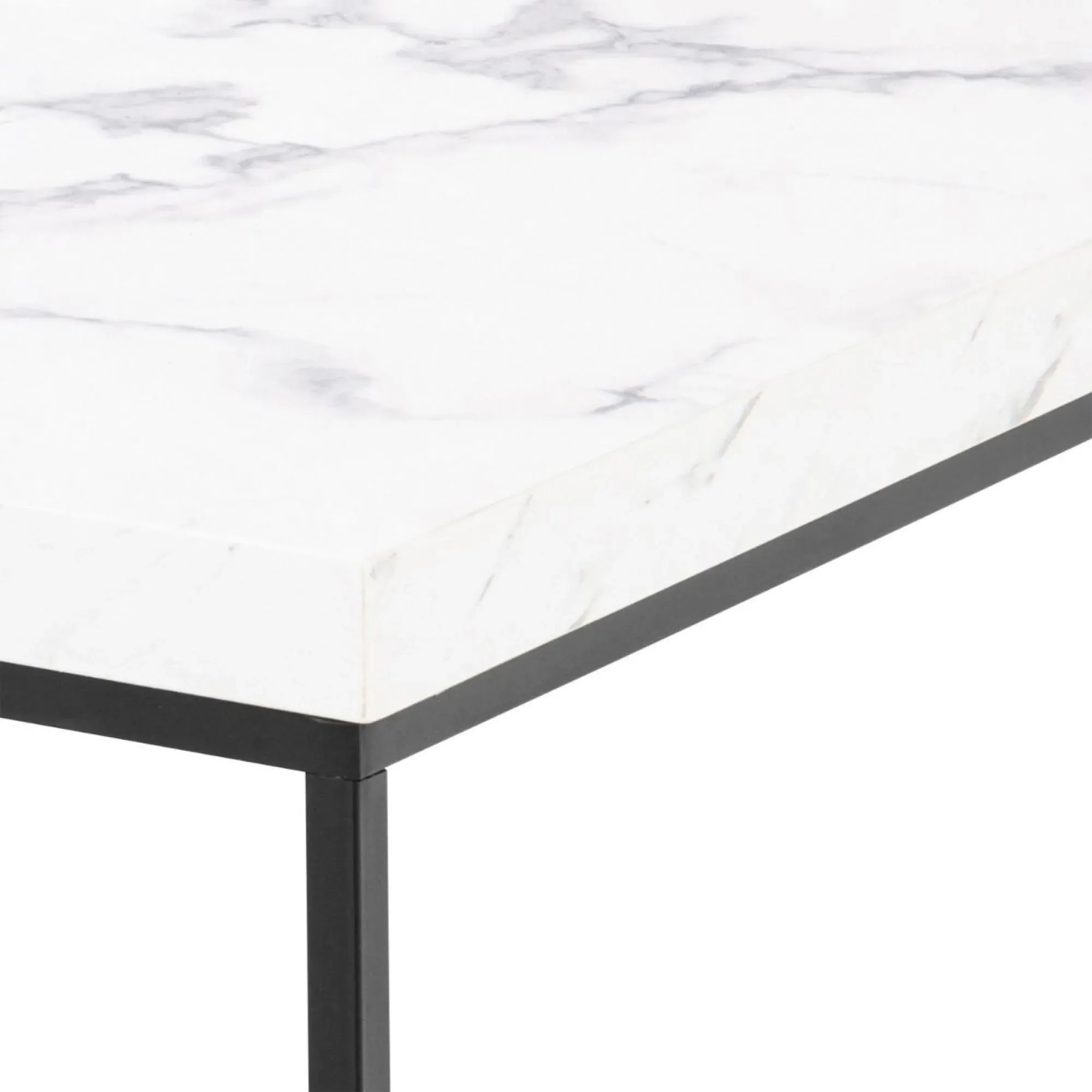Barossa Square Coffee Table - White, Marble Effect