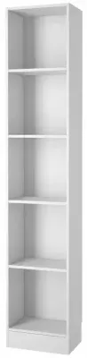Basic Narrow Bookcase - White