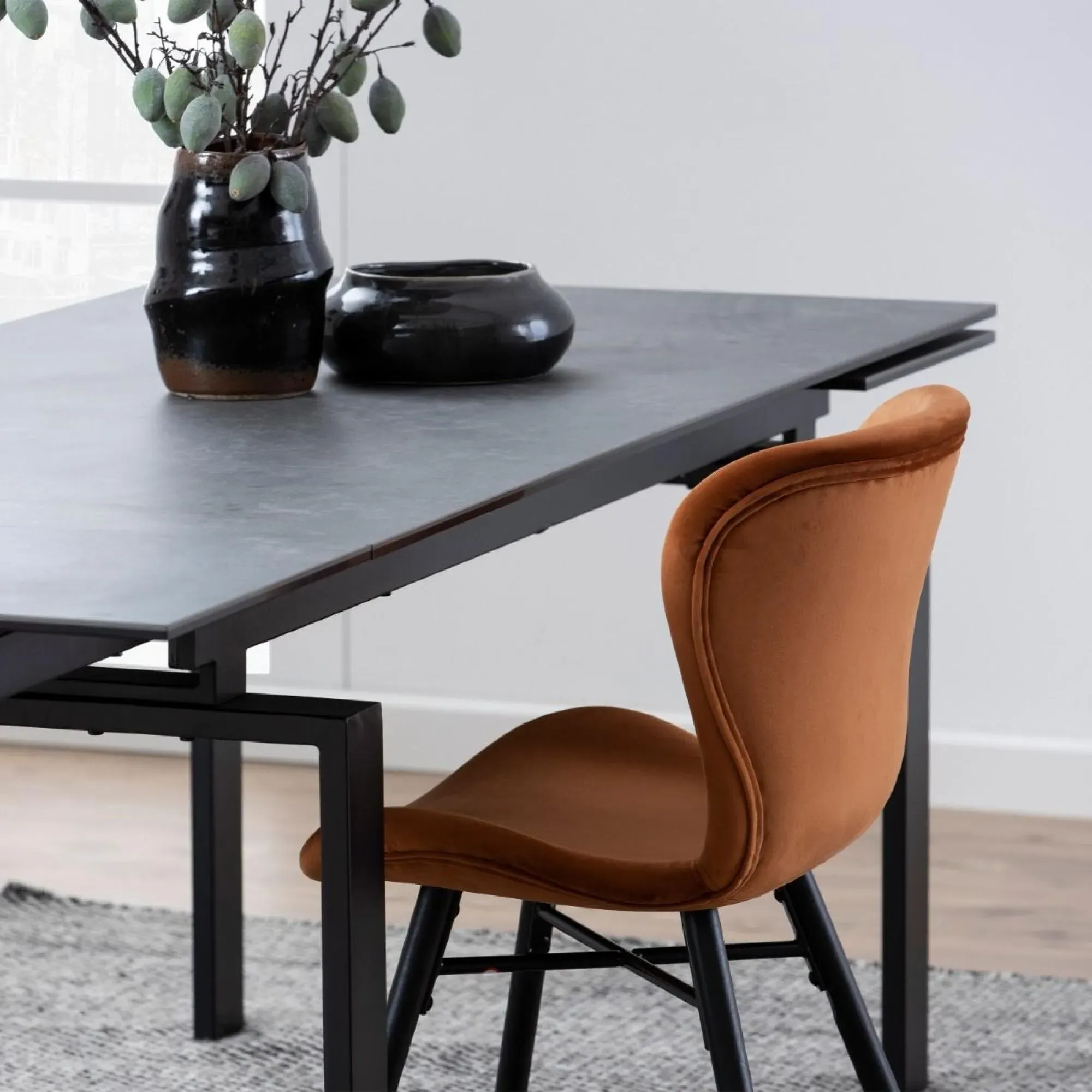 Batilda Swivel Dining Chair - Copper, Fabric