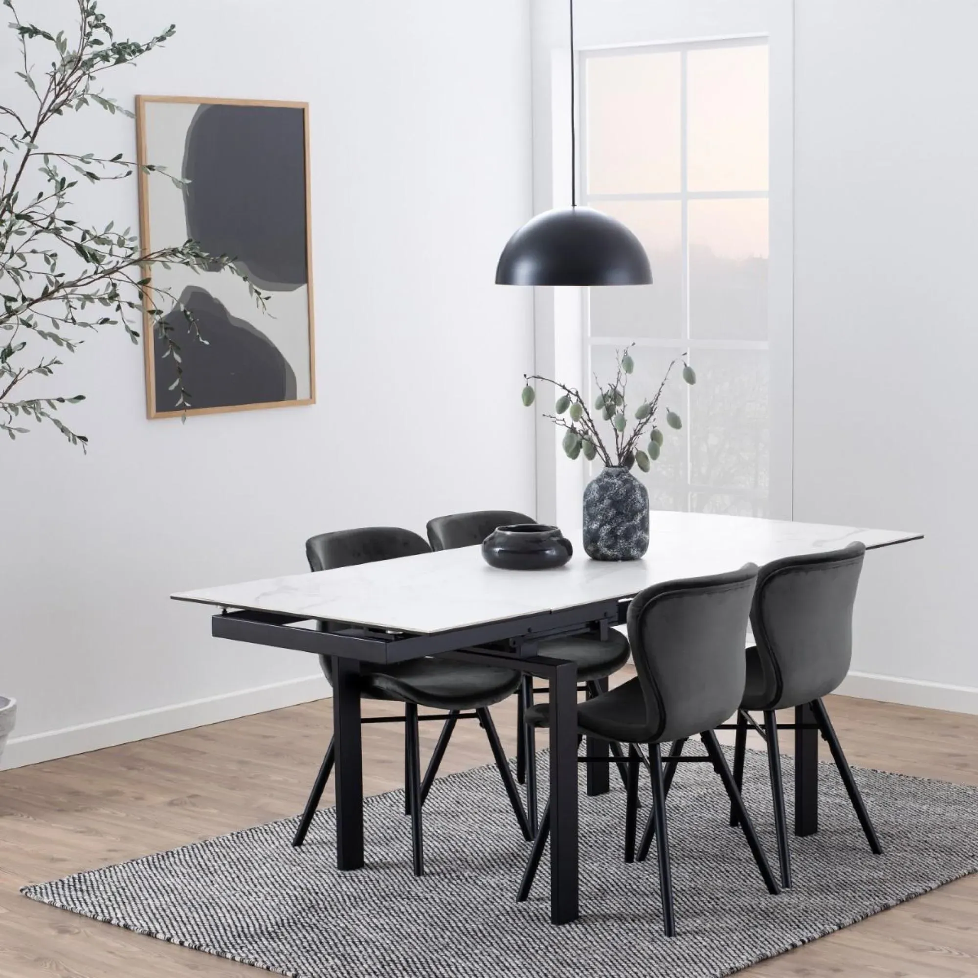 Batilda Swivel Dining Chair - Dark Grey, Fabric