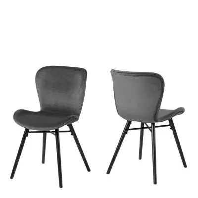 Batilda Swivel Dining Chair - Dark Grey, Fabric
