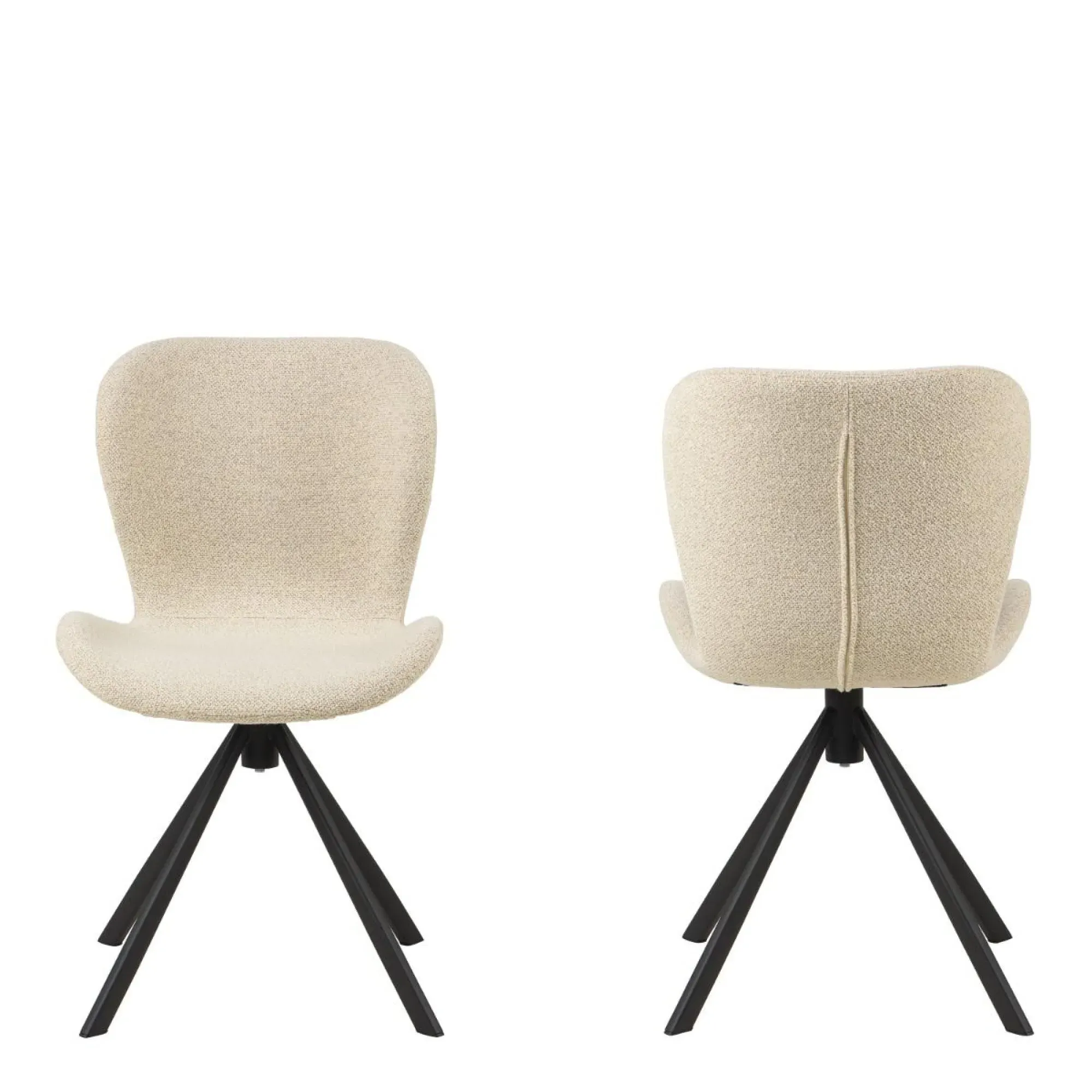 Batilda Swivel Dining Chair Set of 2 - Cream, Fabric