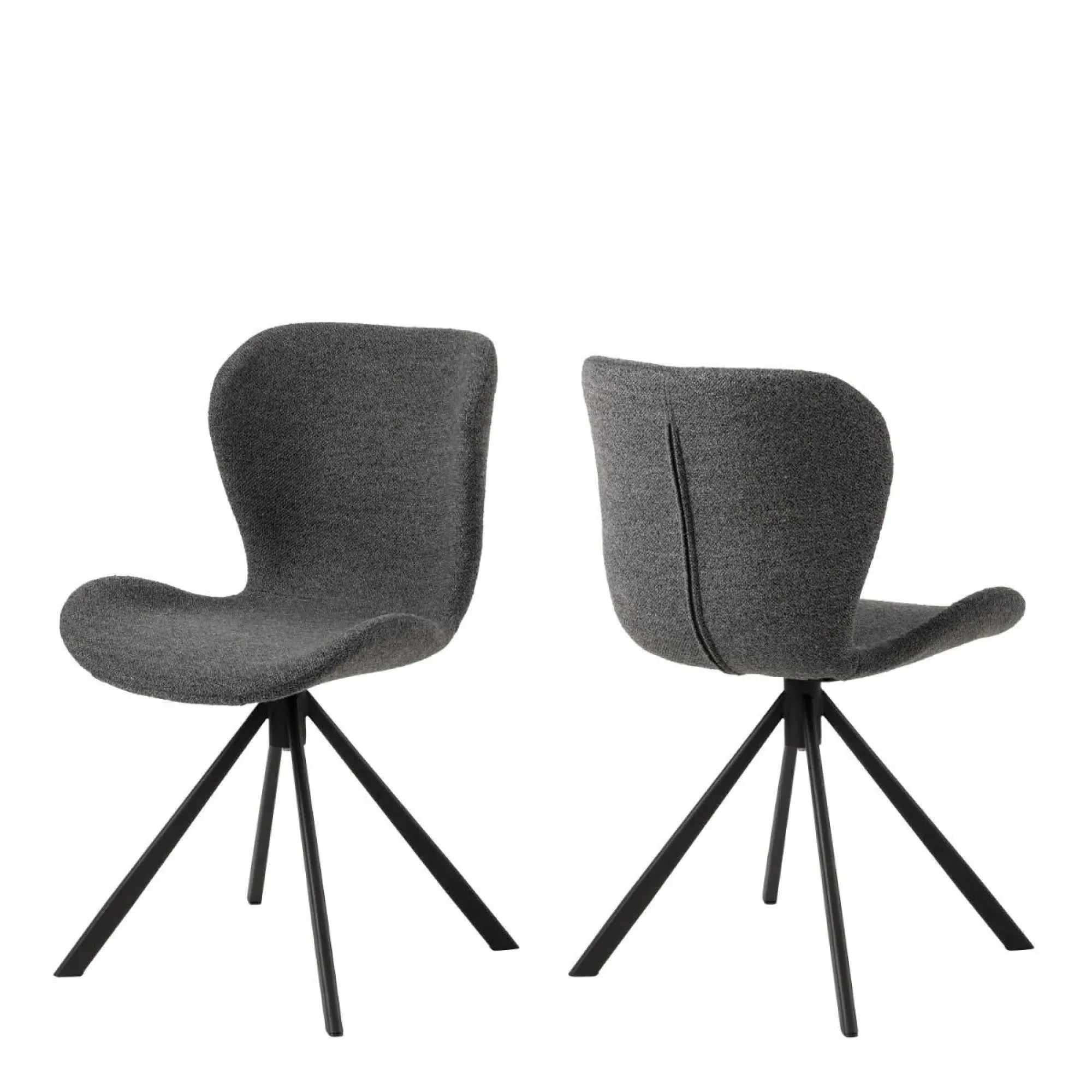 Batilda Swivel Dining Chair Set of 2 - Grey, Fabric