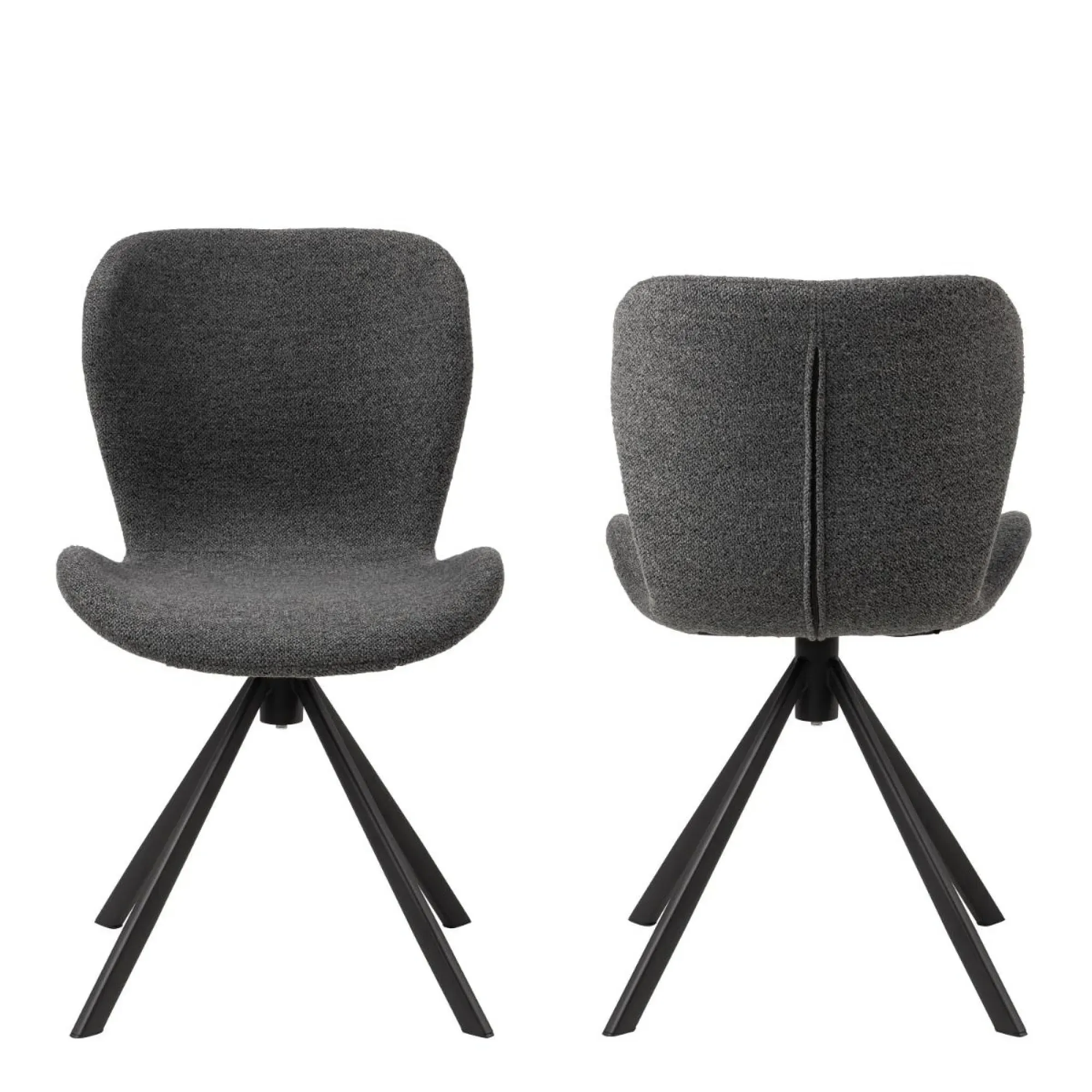 Batilda Swivel Dining Chair Set of 2 - Grey, Fabric