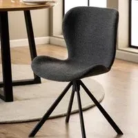 Batilda Swivel Dining Chair Set of 2 - Grey, Fabric