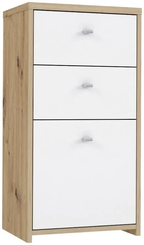 Best 2 Drawer 1 Door Cabinet - Oak, White