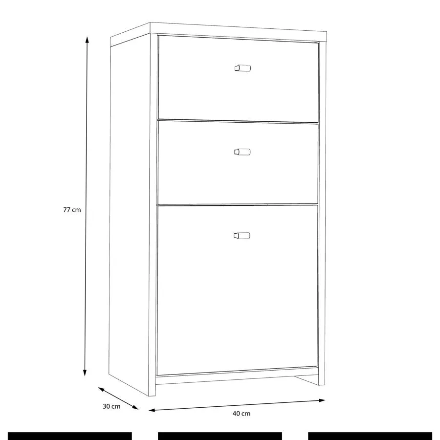 Best 2 Drawer 1 Door Cabinet - Oak, White