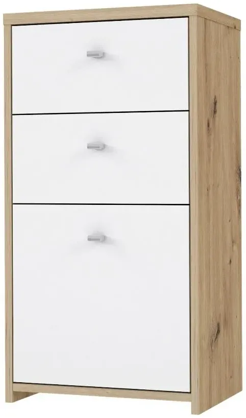 Best 2 Drawer 1 Door Cabinet - Oak, White