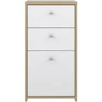 Best 2 Drawer 1 Door Cabinet - Oak, White