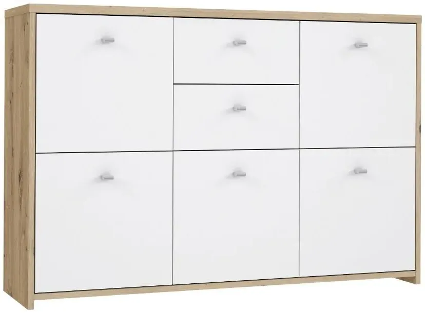 Best 2 Drawer 5 Door Wide Chest - Oak, White