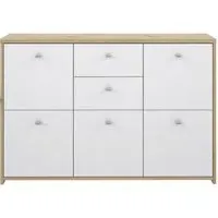 Best 2 Drawer 5 Door Wide Chest - Oak, White