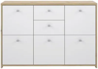 Best 2 Drawer 5 Door Wide Chest - Oak, White