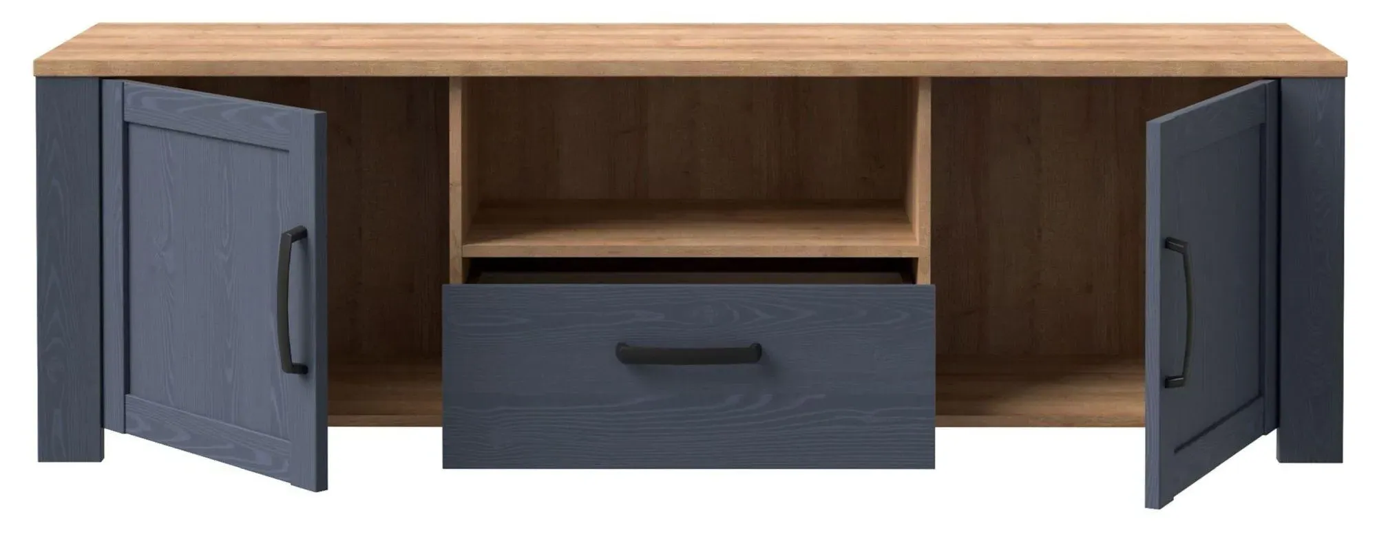 Bohol 166cm TV Unit with Storage - Blue, Oak