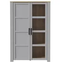 Bohol 2 Door Display Cabinet - Grey, Riviera Oak