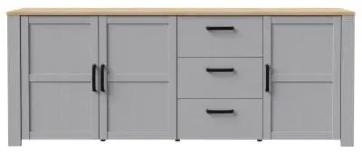 Bohol 3-Door Extra Large Sideboard - Grey Oak, Riviera Oak image