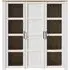 Bohol 3 Door Large Display Cabinet - White, Riviera Oak