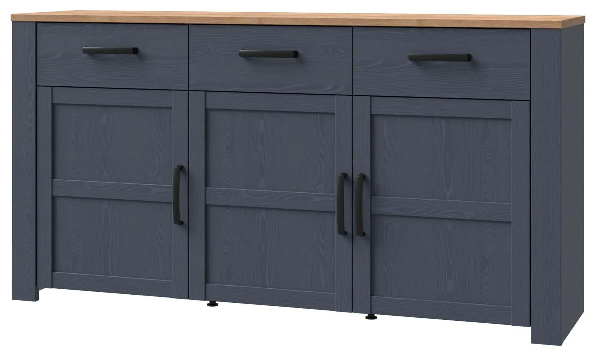 Bohol 3 Door Medium Sideboard - Blue, Oak