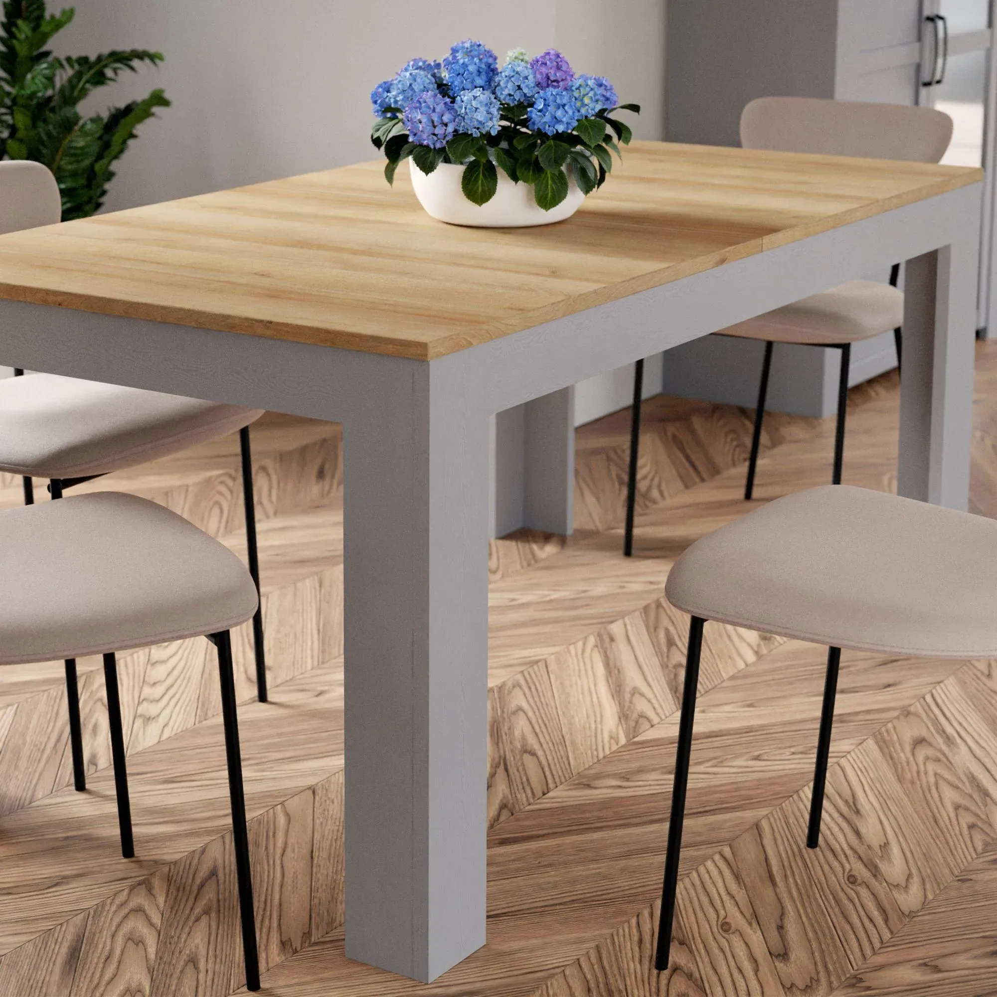 Bohol 6-8 Seater Extendable Dining Table - Grey, Oak