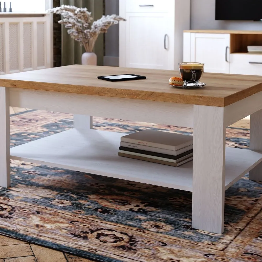 Bohol Coffee Table - White, Oak
