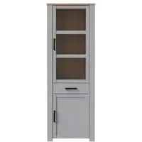 Bohol Narrow Display Cabinet - Grey Oak, Riviera Oak