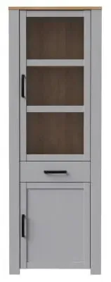 Bohol Narrow Display Cabinet - Grey Oak, Riviera Oak image