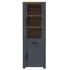 Bohol Narrow Display Cabinet - Navy, Riviera Oak