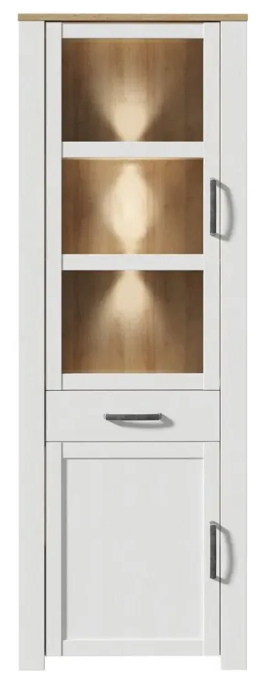Bohol Narrow Display Cabinet - White, Oak