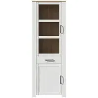 Bohol Narrow Display Cabinet - White, Oak